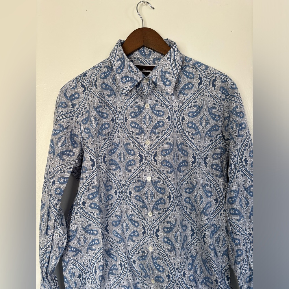 Michael Kors Blue Paisley Men's Shirt